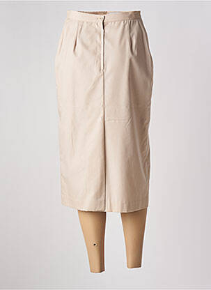 Jupe mi-longue taille à pinces beige PAUL MAUSNER femme