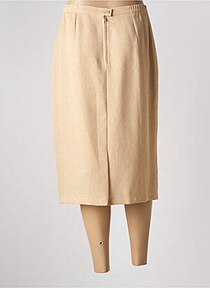 Jupe mi-longue taille à pinces beige GRIFFON femme