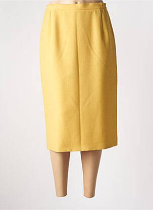Jupe mi-longue taille à pinces jaune PAUL MAUSNER femme