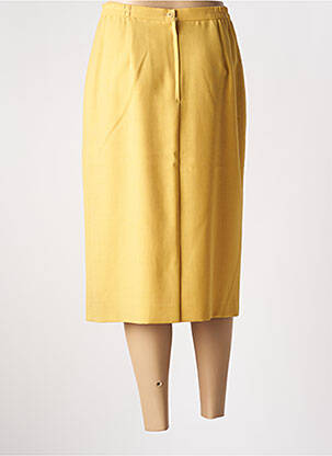 Jupe mi-longue taille à pinces jaune PAUL MAUSNER femme