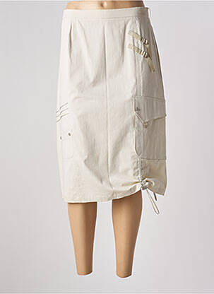 Jupe mi-longue taille à pinces beige FRED SABATIER femme