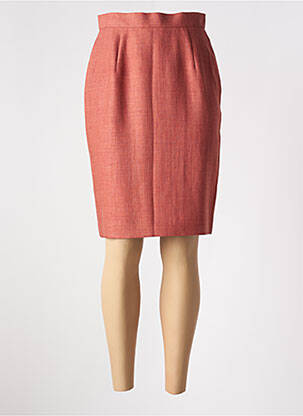 Jupe mi-longue taille à pinces orange PERSPECTIVES femme