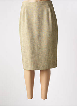 Jupe mi-longue taille à pinces vert FRANK WALDER femme