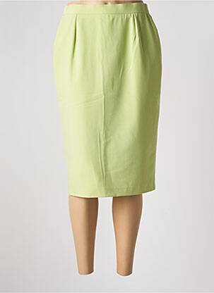 Jupe mi-longue taille à pinces vert GRIFFON femme