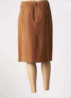 Jupe mi-longue taille à pinces marron ENJOY femme