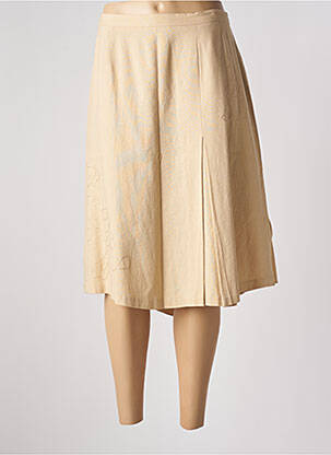 Jupe mi-longue taille normale beige GRIFFON femme