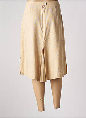 Jupe mi-longue taille normale beige GRIFFON femme