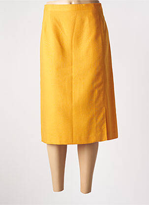 Jupe mi-longue taille à pinces orange PAUL MAUSNER femme
