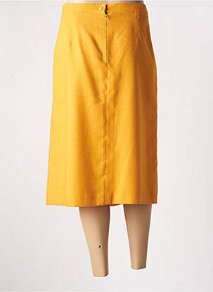 Jupe mi-longue taille à pinces orange PAUL MAUSNER femme