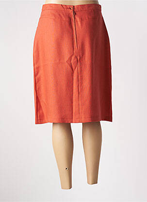 Jupe mi-longue coupe droite orange QUATTRO femme