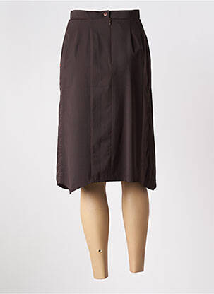 Jupe mi-longue fermeture zippée au dos marron FRED SABATIER femme