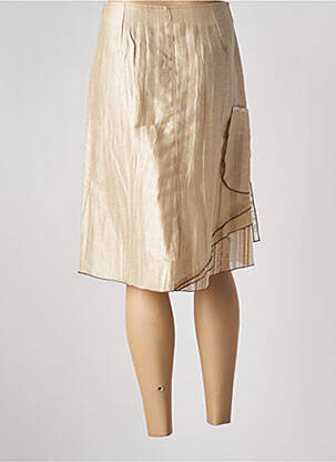 Jupe mi-longue taille à pinces beige QUATTRO femme