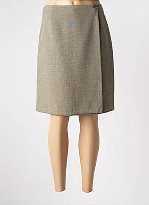 Jupe mi-longue taille à pinces vert LUCCHINI femme