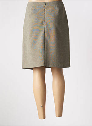 Jupe mi-longue taille à pinces vert LUCCHINI femme