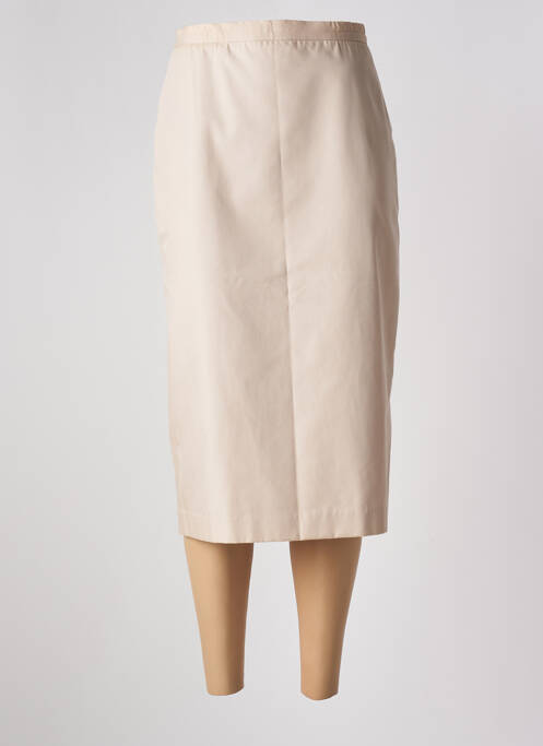 Jupe mi-longue taille à pinces beige PAUL MAUSNER femme