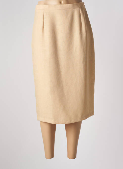 Jupe mi-longue taille à pinces beige GRIFFON femme