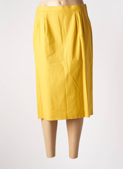 Jupe mi-longue jaune JEAN BIOLAY pour femme