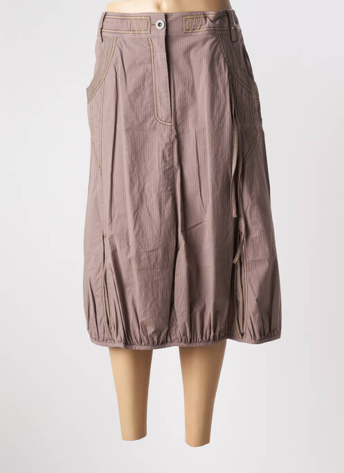 Jupe mi-longue marron FRED SABATIER pour femme