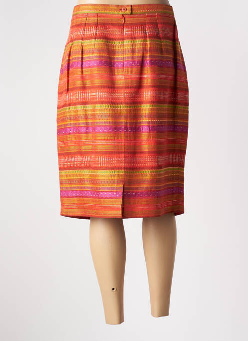 Jupe mi-longue orange MARCELLE GRIFFON pour femme