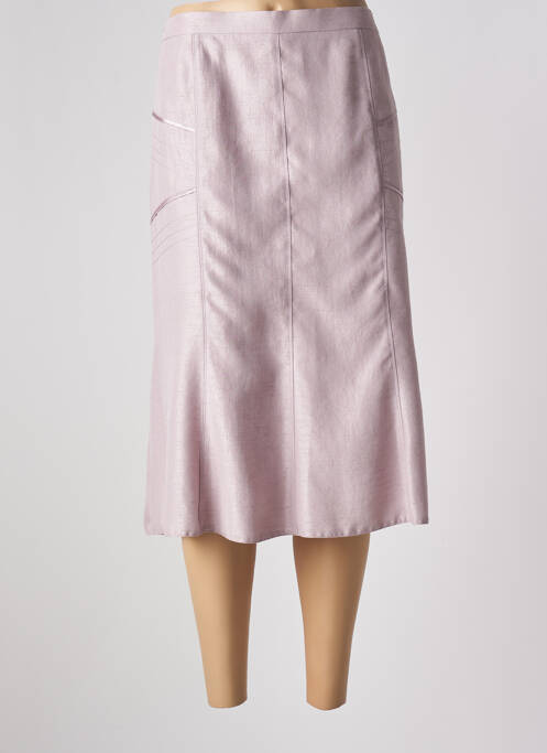 Jupe mi-longue rose FRANCE RIVOIRE pour femme