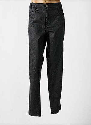 Pantalon droit fermeture zippée sous rabat boutonné noir FRED SABATIER femme