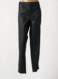 Pantalon droit fermeture zippée sous rabat boutonné noir FRED SABATIER femme