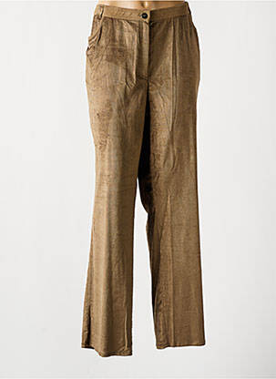 Pantalon droit fermeture zippée sous rabat boutonné vert PAUL MAUSNER femme