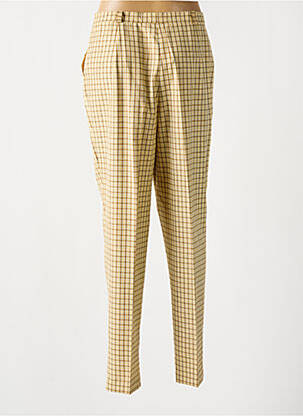 Pantalon droit taille élastique jaune PAUL MAUSNER femme