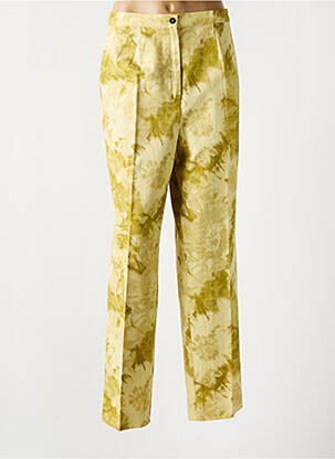 Pantalon droit fermeture zippée sous rabat boutonné vert GRIFFON femme