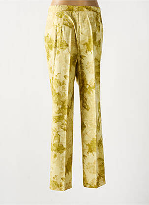 Pantalon droit fermeture zippée sous rabat boutonné vert GRIFFON femme