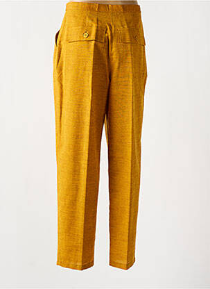 Pantalon droit taille élastique jaune LE GAILLARD femme