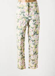 Pantalon droit fermeture zippée sous rabat boutonné vert MISS WEAR femme