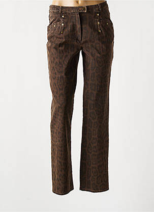 Pantalon slim poches marron QUATTRO femme