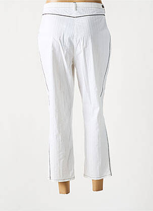 Pantalon 7/8 fermeture zippée sous rabat boutonné blanc QUATTRO femme
