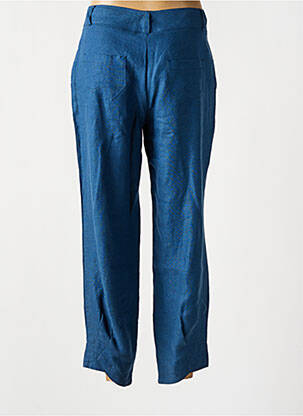 Pantalon 7/8 fermeture zippée sous rabat boutonné bleu QUATTRO femme