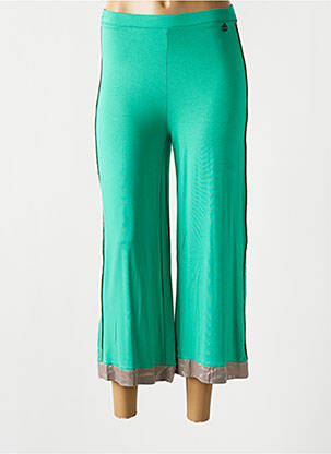 Pantacourt taille élastique vert MALOKA femme
