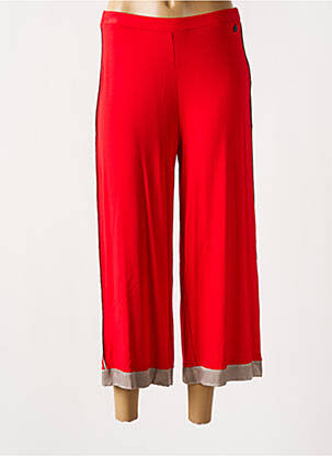 Pantacourt taille élastique rouge MALOKA femme
