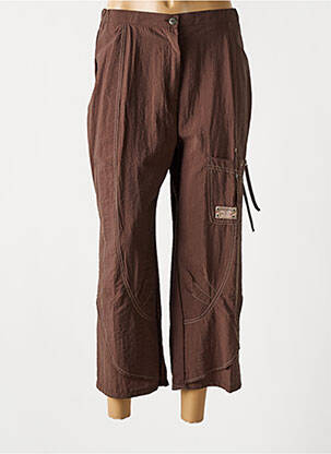 Pantacourt coupe droite marron FRED SABATIER femme