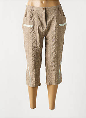 Pantacourt coupe droite beige GRIFFON femme