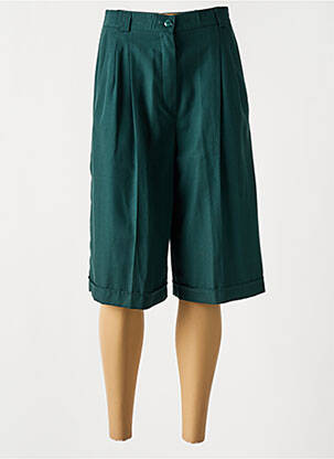 Bermuda taille élastique vert QUATRE VINGT JOURS femme