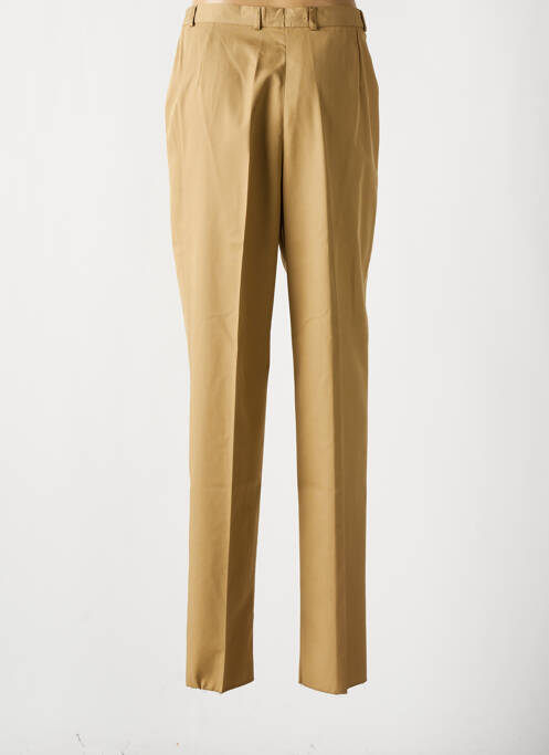 Pantalon droit fermeture zippée sous rabat boutonné beige ENZO CAPITANI femme