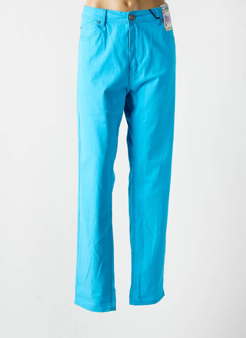 Pantalon droit bleu QUATRE VINGT JOURS pour femme