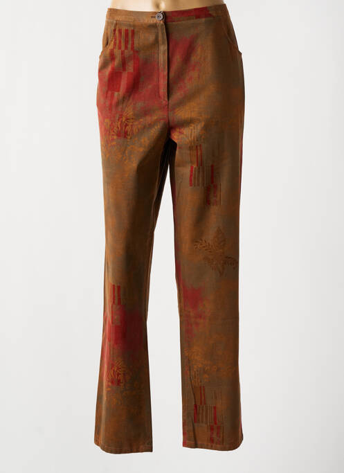 Pantalon droit marron FRANCE RIVOIRE pour femme