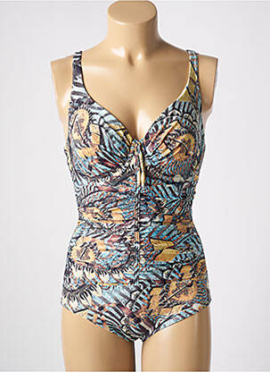 Maillot de bain 1 pièce haut soutien-gorge emboitant haut soutien-gorge emboitant bleu CALAO femme