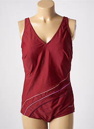 Maillot de bain 1 pièce effet matière satinée haut soutien-gorge moulé rouge OCEAN femme