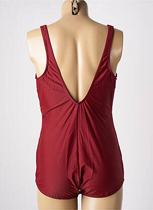 Maillot de bain 1 pièce effet matière satinée haut soutien-gorge moulé rouge OCEAN femme