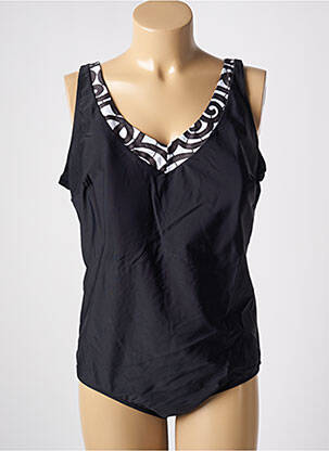 Maillot de bain 1 pièce effet matière satinée haut soutien-gorge moulé noir CALAO femme