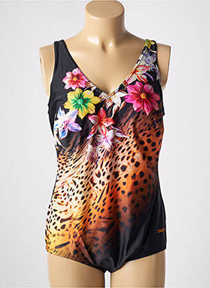 Maillot de bain 1 pièce effet matière satinée haut soutien-gorge moulé orange OCEAN femme