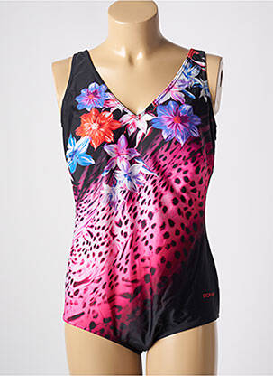 Maillot de bain 1 pièce effet matière satinée haut soutien-gorge moulé rose OCEAN femme