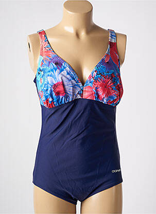 Maillot de bain 1 pièce effet matière satinée haut soutien-gorge avec mousse de rembourrage amovible bleu OCEAN femme